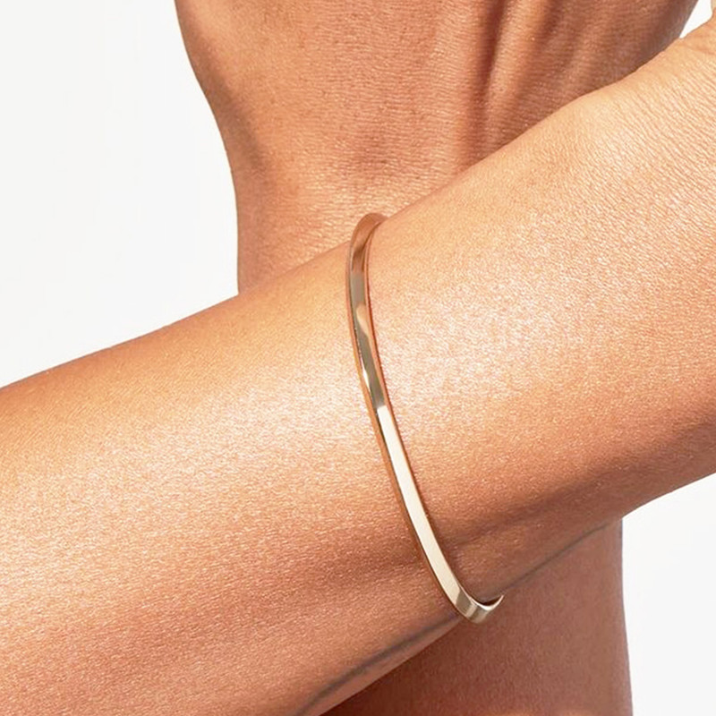 النگو طلا 18 عیار زنانه مدل آیینه ای کد 14000