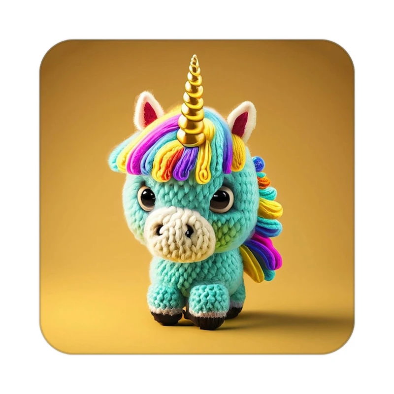 زیر لیوانی کاکتی طرح اسب تک شاخ و یونیکورن مدل mp28940