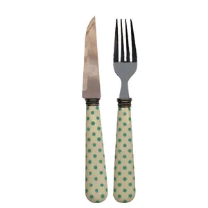 ست کارد و چنگال میوه خوری 12 پارچه مدل خالخال