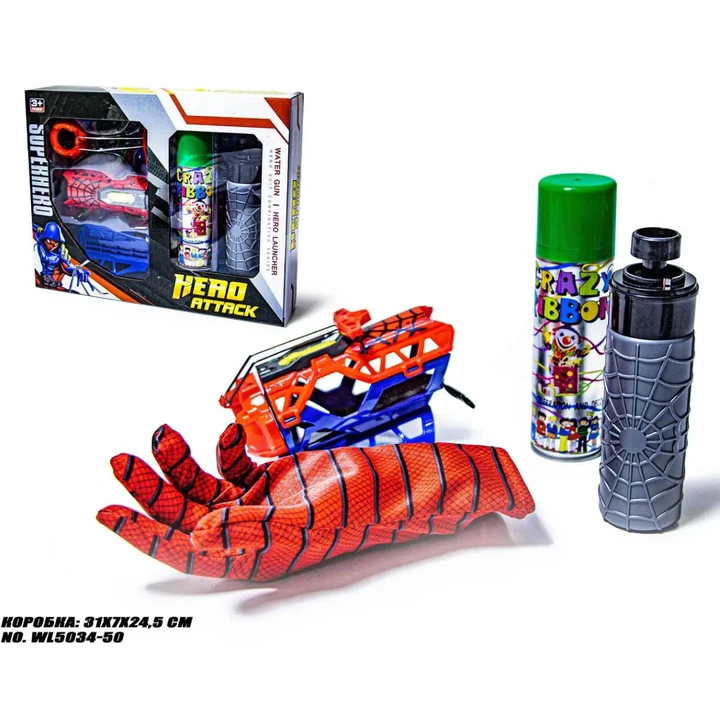 عکس شماره 16 : ست ایفای نقش مدل تارپرتاپ کن مرد عنکبوتی طرح اسپری دار کد 5034-50