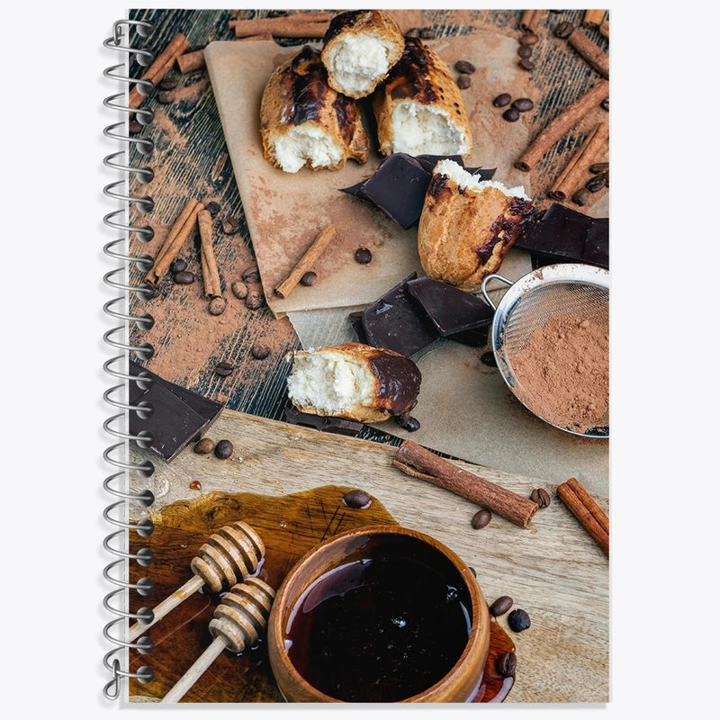 دفتر زبان 50 برگ خندالو مدل دو خط طرح شیرینی پزی کد F1492