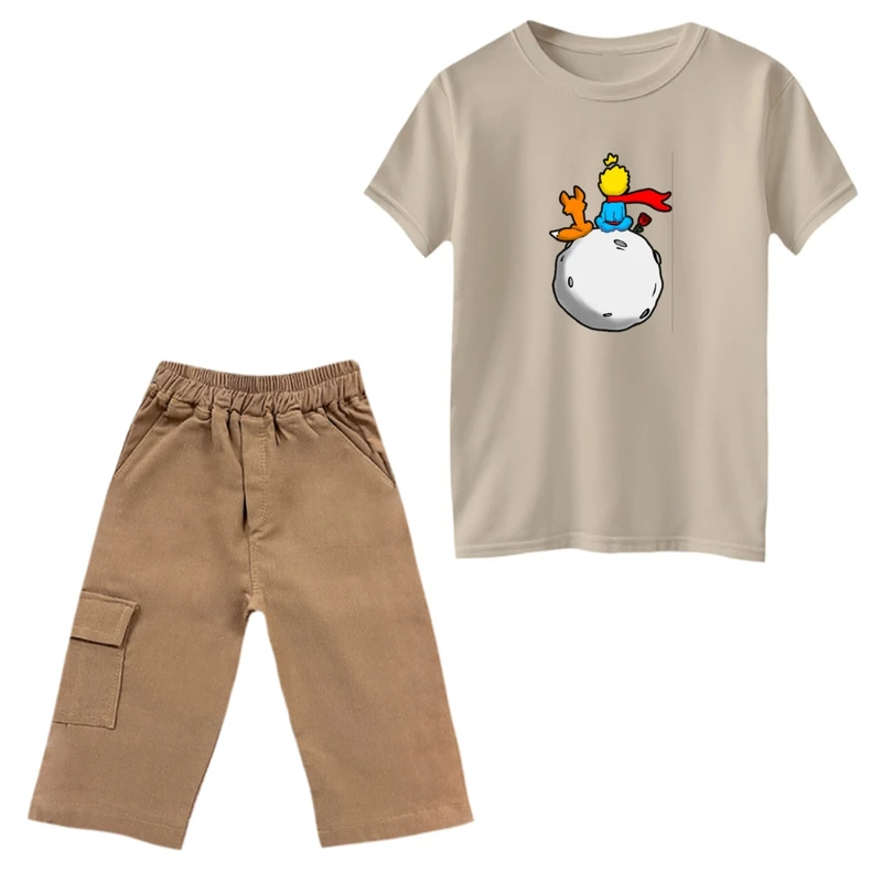 ست تی‌شرت و شلوارک پسرانه مدل شازده کوچولو کد 02