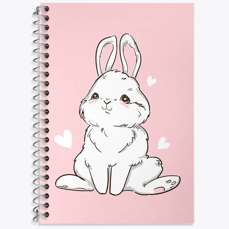 دفتر زبان 50 برگ خندالو مدل سه خط طرح خرگوش کیوت کد N847