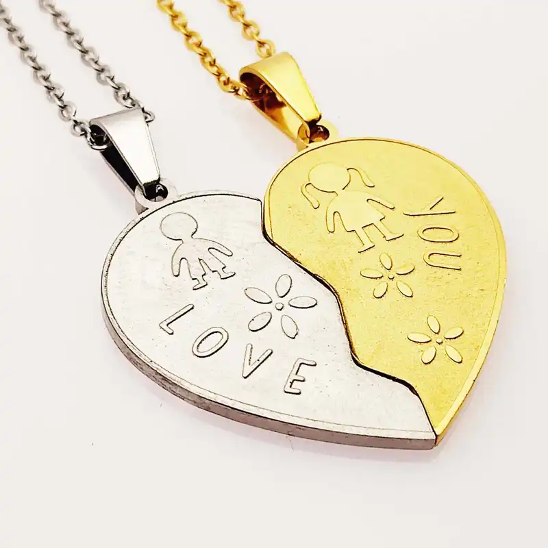 گردنبند طرح قلب مدل 475GAMZ مجموعه 2 عددی