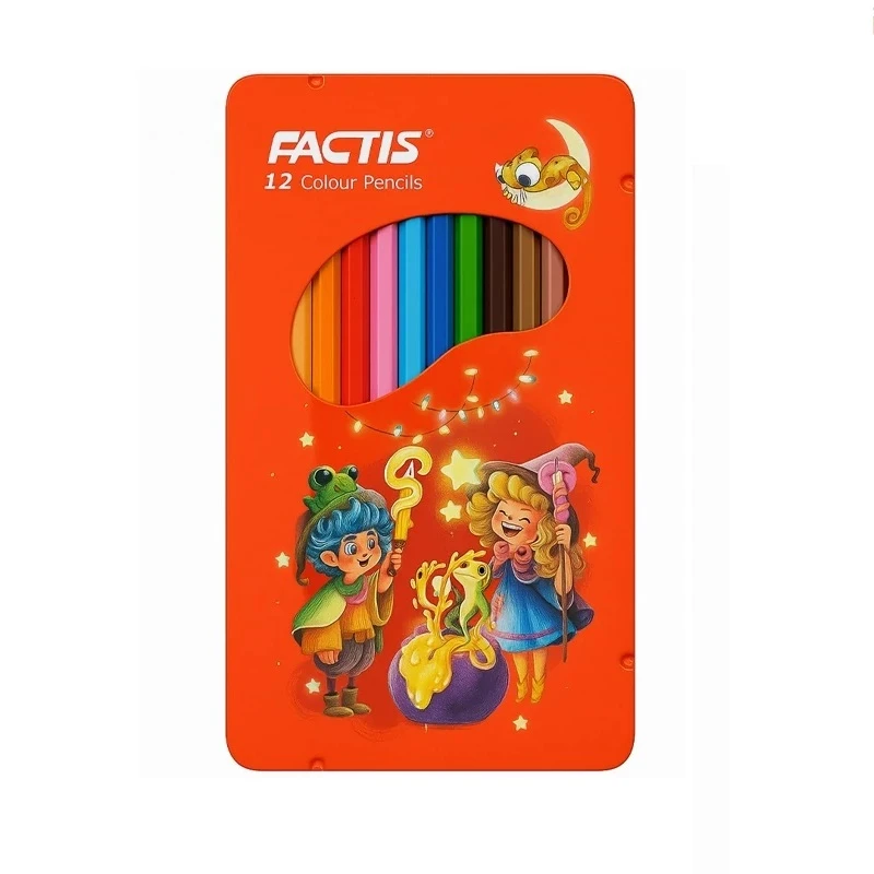 مداد رنگی 12 رنگ فکتیس مدل تخت فلزی طرح 2
