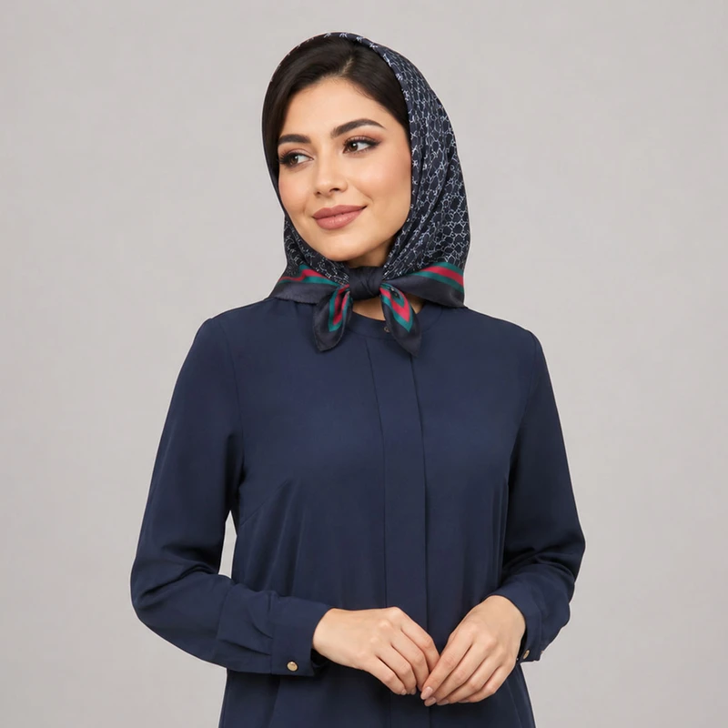روسری نخ زنانه مدل نخی قواره کوچک با طول و عرض 70x70 سانتی‌متر