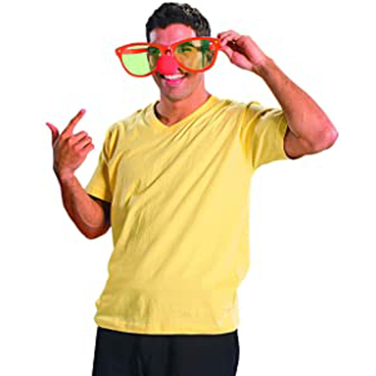 ست ایفای نقش دنیای سرگرمی های کمیاب مدل دلقک طرح دماغ اسفنجی و عینک سوپرسایز بسته 2 عددی