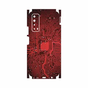 MAHOOT Red Printed Circuit Board-FullSkin Cover Sticker for Huawei Y7a