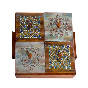 سینی پذیرایی درب دار مدل چوبی