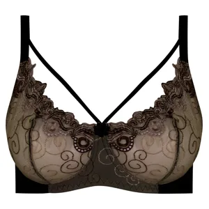 سوتین زنانه پانیذ مدل فنردار گیپوری هارنس دار کد 66394