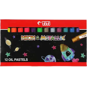 پاستل روغنی 12 رنگ تی تی مدل neon and metallic کد 12