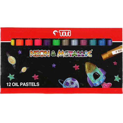 پاستل روغنی 12 رنگ تی تی مدل neon and metallic کد 12