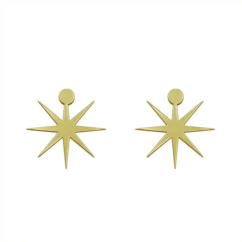 گوشواره طلا 18 عیار زنانه مدوپد مدل ستاره کد GA1-15494