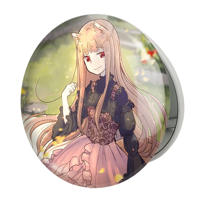 آینه جیبی خندالو طرح هولو انیمه ادویه و گرگ مدل تاشو کد 36107