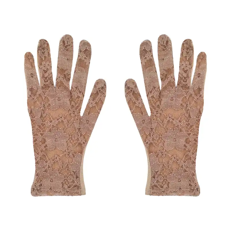 دستکش زنانه حکمت مدل گیپور کد 1097 رنگ کرم