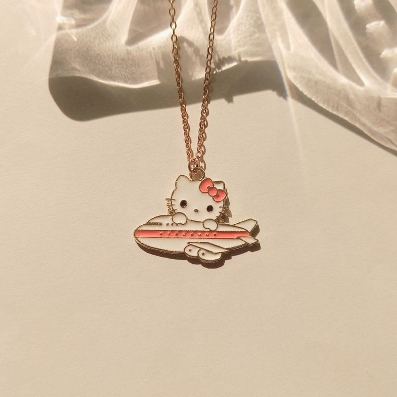گردنبند دخترانه مدل هلو کیتی و هواپیما