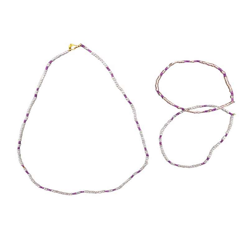 نیم ست دخترانه مدل ملیله منجوق کد 653365