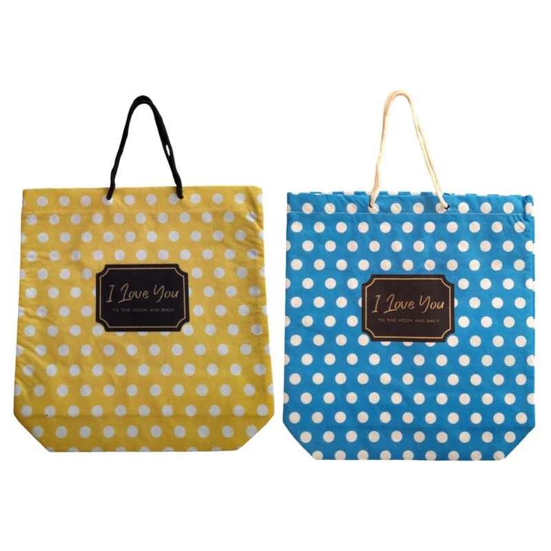 ساک هدیه طرح خال خالی کد 032 مجموعه 2عددی