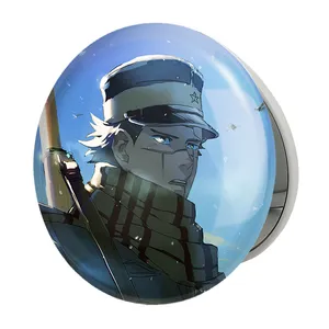 آینه جیبی خندالو طرح سایچی انیمه کامویی طلایی Golden Kamuy مدل تاشو کد 23705 