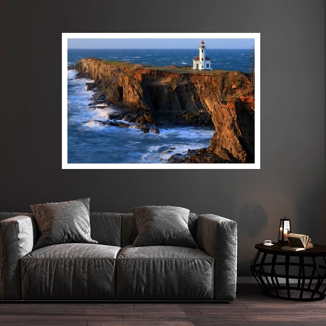 تابلو بکلیت طرح Cape Arago Lighthouse مدل قاب شاسی W-s9003