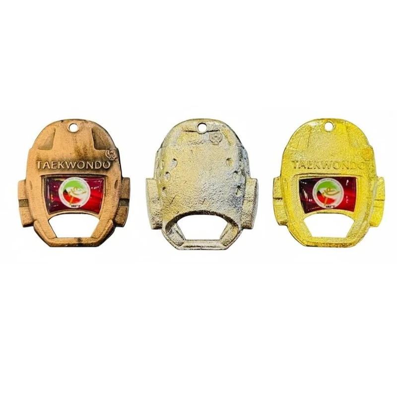 مدال قهرمانی مدل کلاه تکواندو بسته 3 عددی