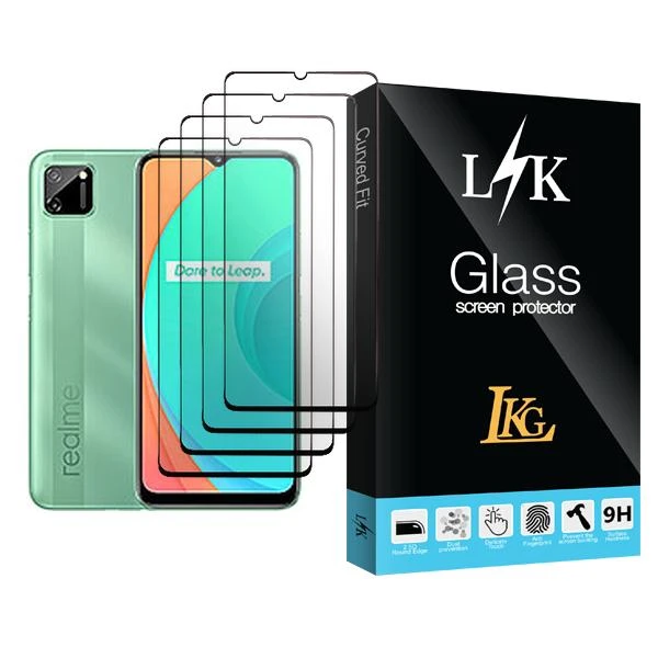 محافظ صفحه نمایش ال کا جی مدل LK Glass MIX004 مناسب برای گوشی موبایل ریلمی C11 بسته چهار عددی