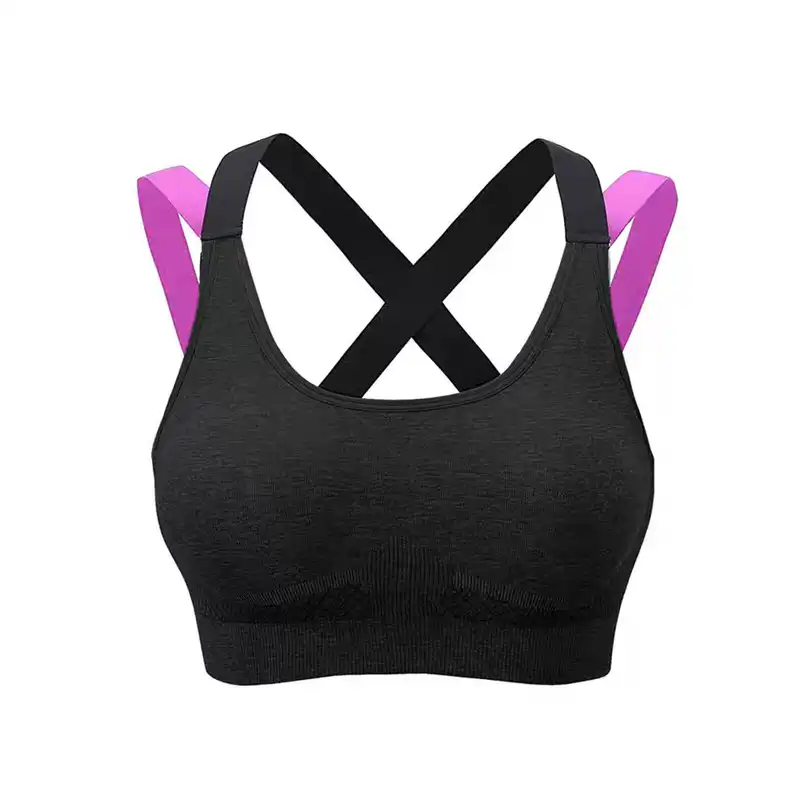 نیم تنه ورزشی زنانه مدل پشت ضربدری رنگ مشکی