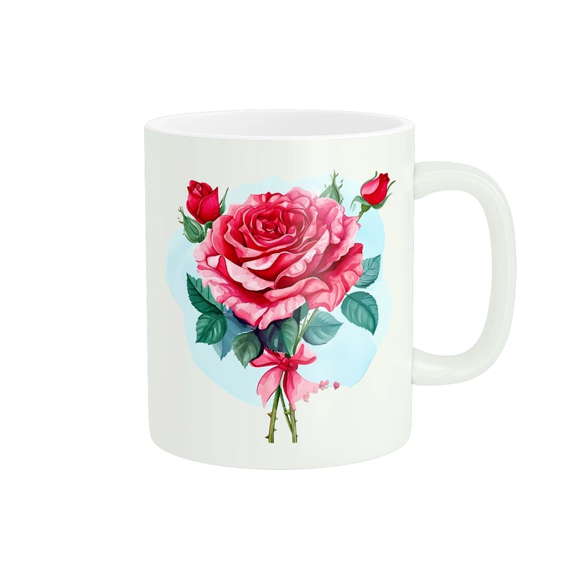 ماگ پادآفرین مدل عشق طرح قلب LOVE تدی گل رز کد PM1520