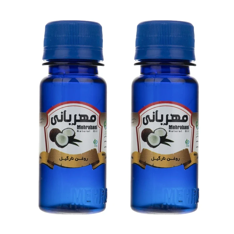 روغن بدن مهربانی مدل نارگیل کد 2-RBM-NA مناسب انواع پوست حجم 60 میلی لیتر بسته 2 عددی