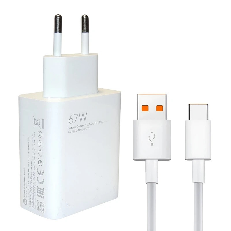 شارژر دیواری 67 وات  مدل SUPER FAST 67w به همراه کابل تبدیل USB-C