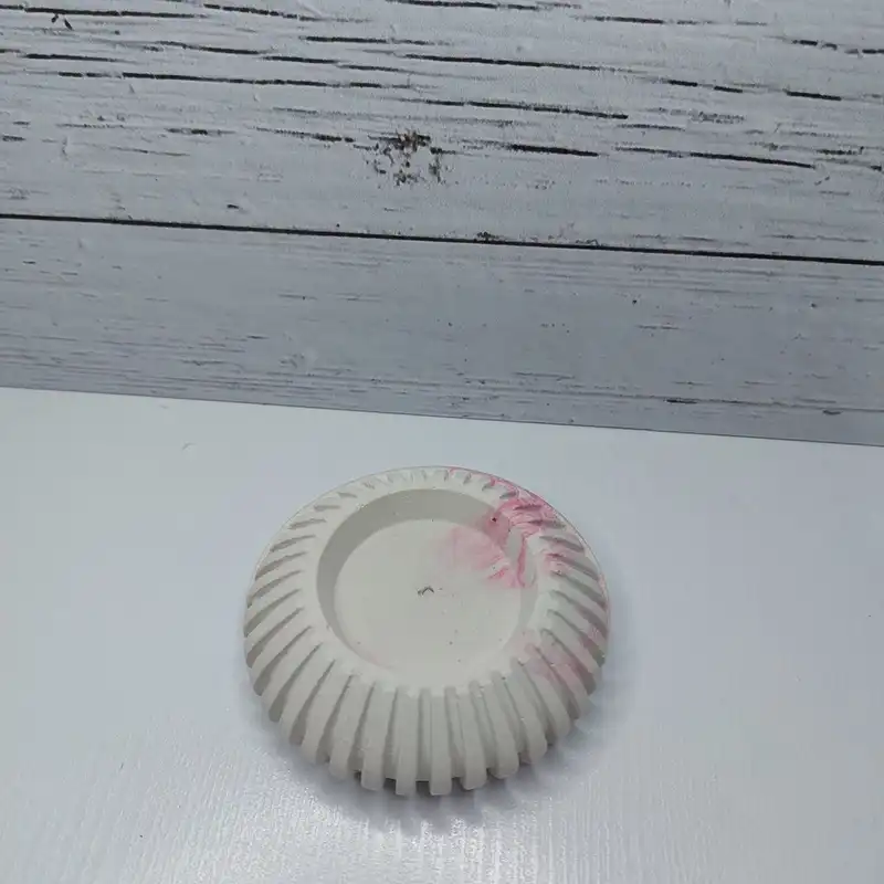 ست 3 تکه جاشمعی و گلدان بتنی مدل دفرمه