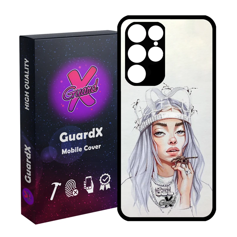 کاور گارد ایکس طرح Billie Eilish مدل Glass10149 مناسب برای گوشی موبایل سامسونگ Galaxy S22 Ultra
