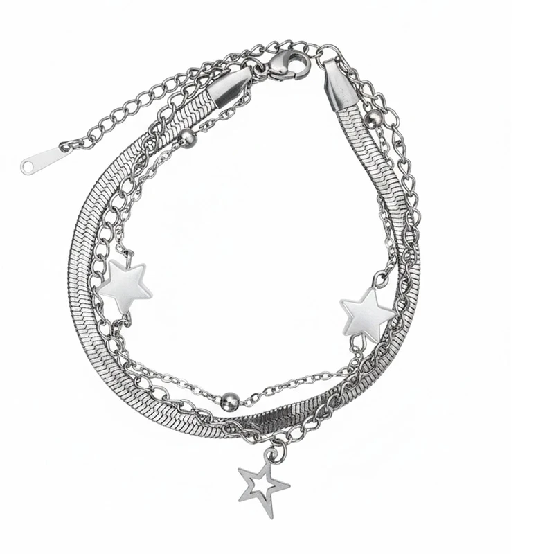 دستبند زنجیری زنانه مدل ماری و ستاره