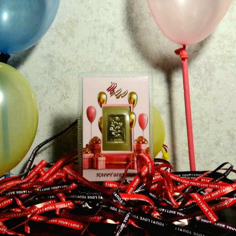 شمش طلا 18 عیار مدل تولد کد N9 -  - 3
