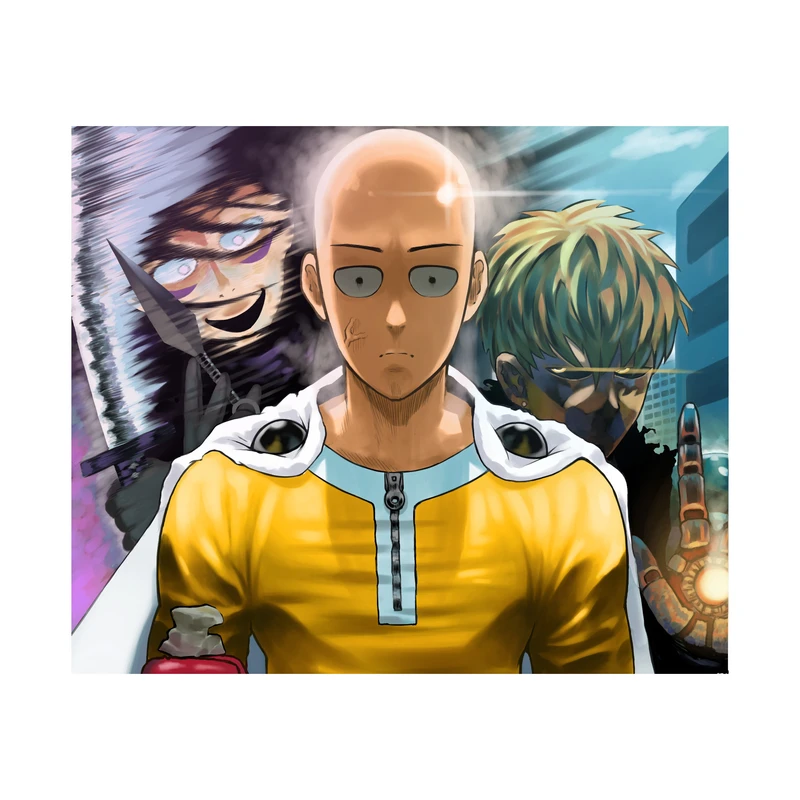 استیکر لپ تاپ و موبایل مدل انیمه طرح مرد تک مشتی سایتاما One Punch Man کد 1376