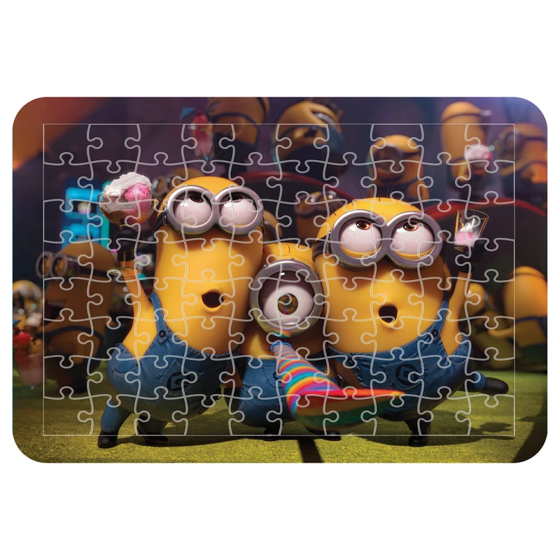 پازل 54 تکه اطلس آبی طرح کارتون مینیون ها  مدل P1401