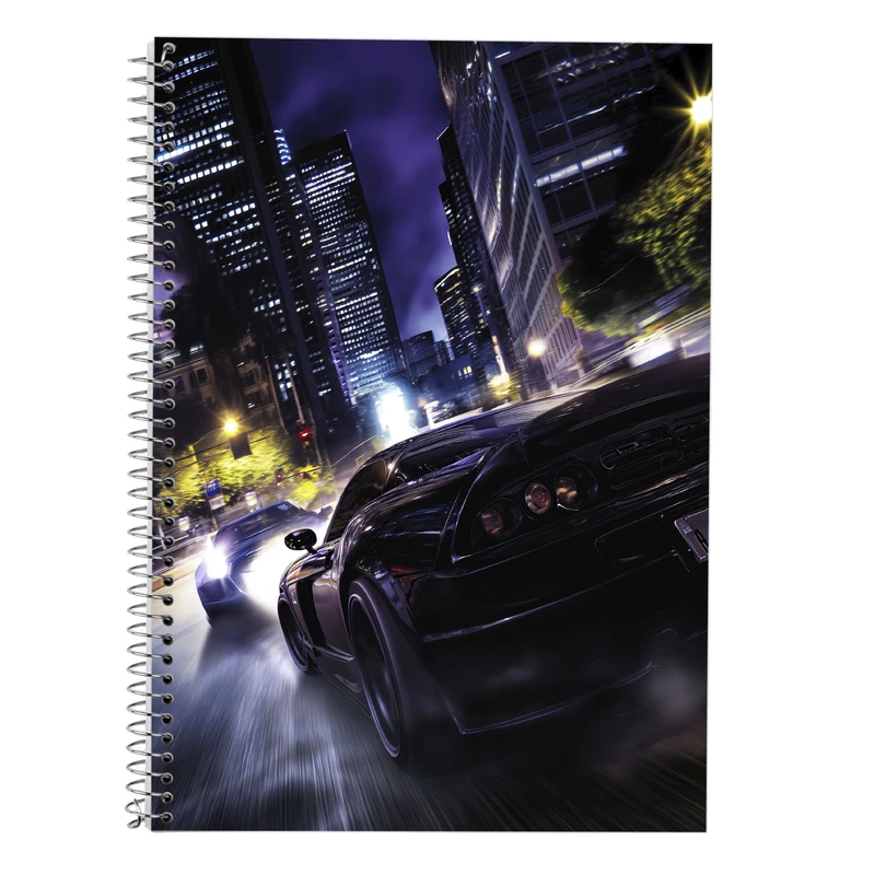 دفتر زبان 50 برگ مدوپد مدل دو خط طرح need for speed کد DF13607