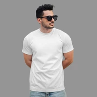 تی شرت آستین کوتاه مردانه مدل یقه گرد basic رنگ سفید