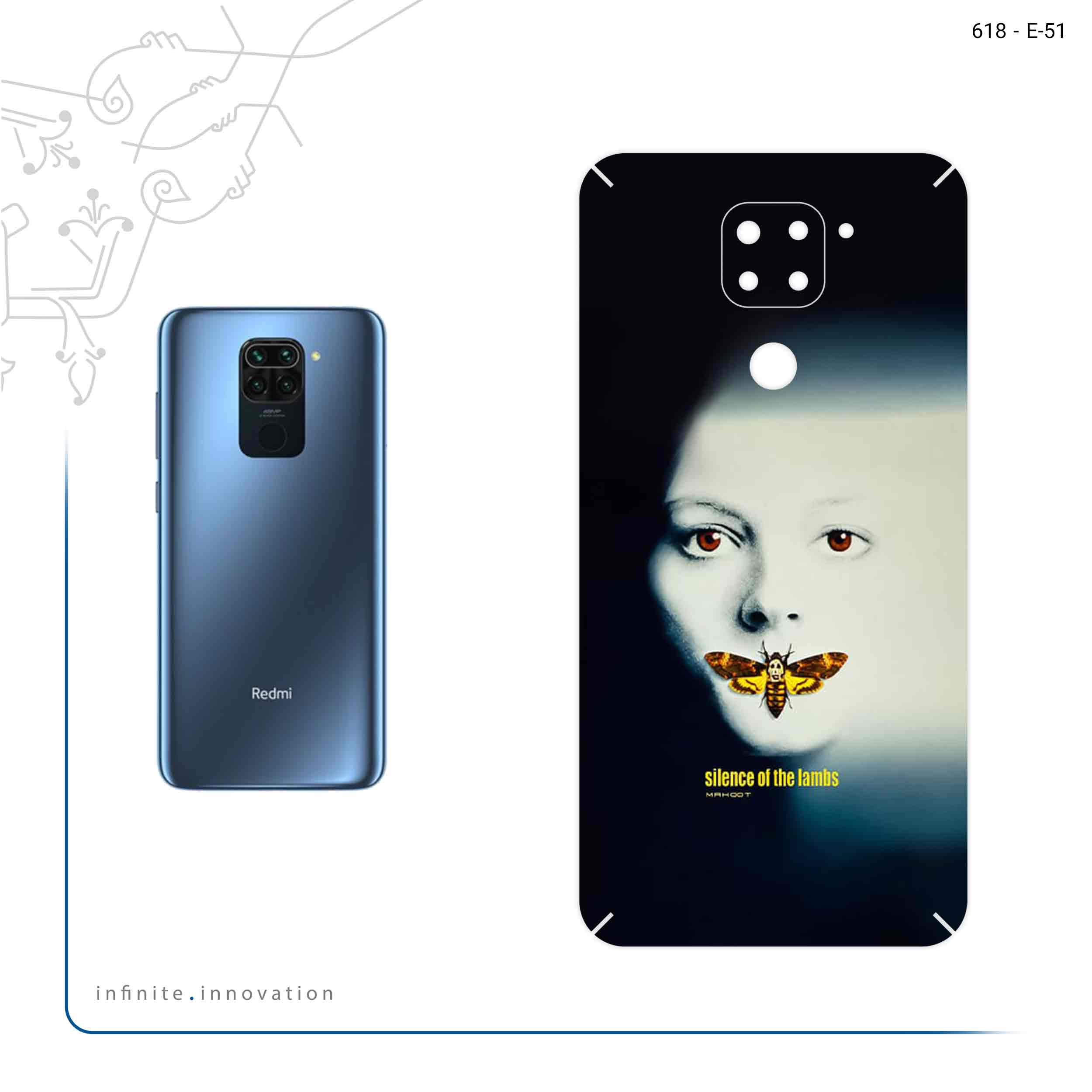 برچسب پوششی ماهوت مدل Silence of the Lambs مناسب برای گوشی موبایل شیائومی Redmi 10X