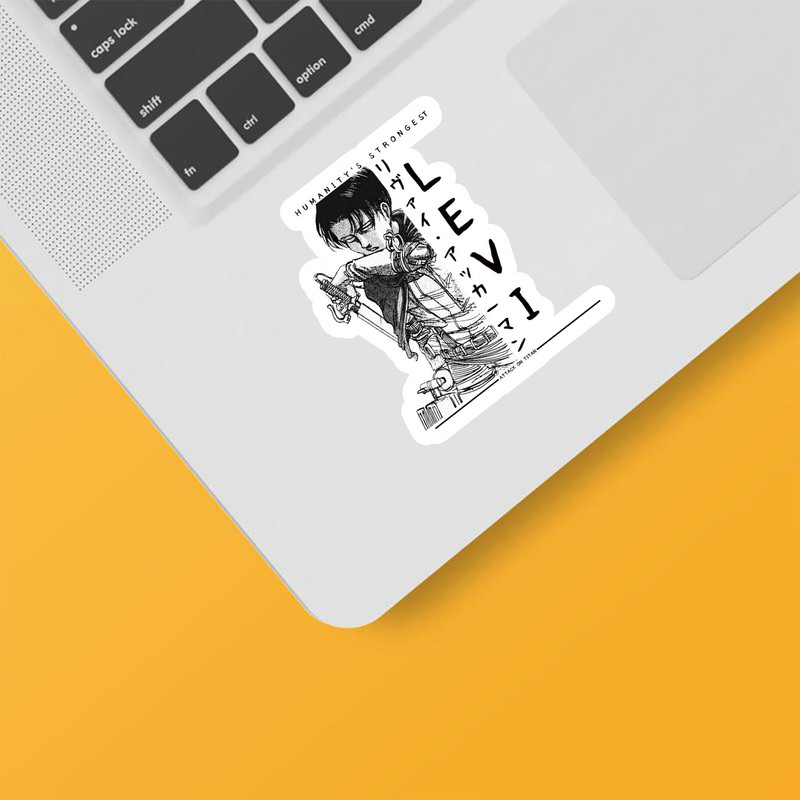 استیکر لپ تاپ و موبایل بووم طرح انیمه Attack On Titan مدل Levi کد MD60