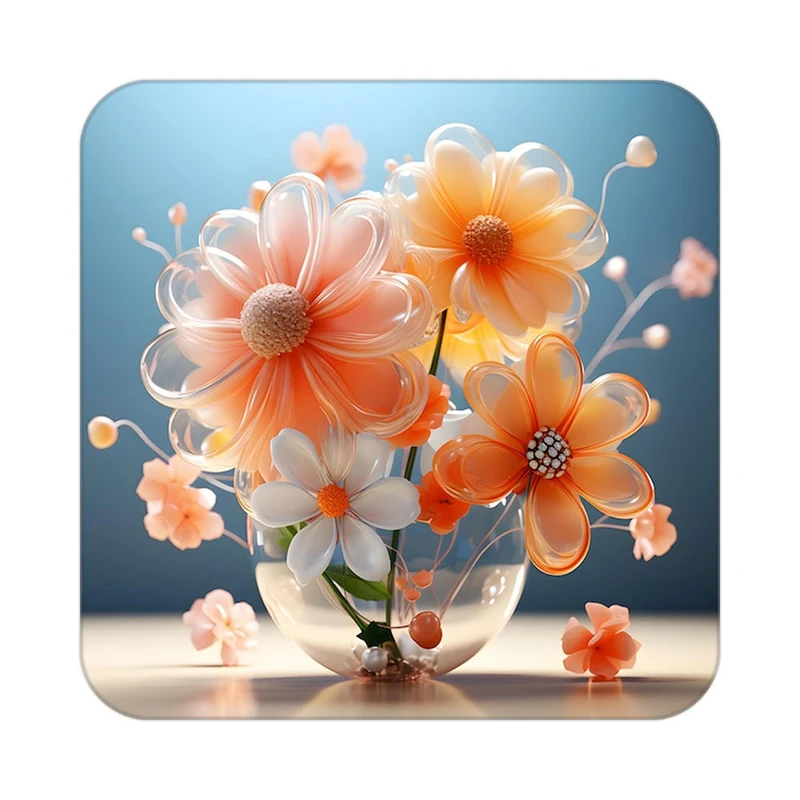 زیر لیوانی کاکتی طرح گل مدل mp15987