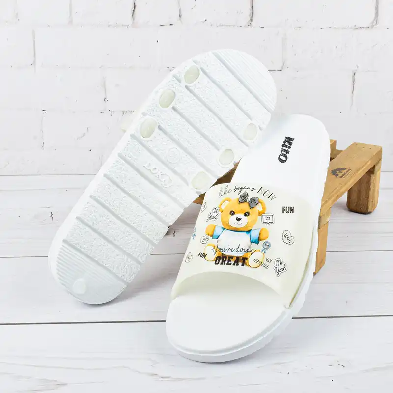 دمپایی زنانه کیتو مدل FUNNY TEDY BEAR WH.4004