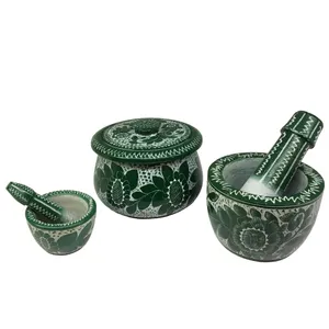 ست 5 تکه دیزی خوری سنگی مدل گلدار کد DZHG02