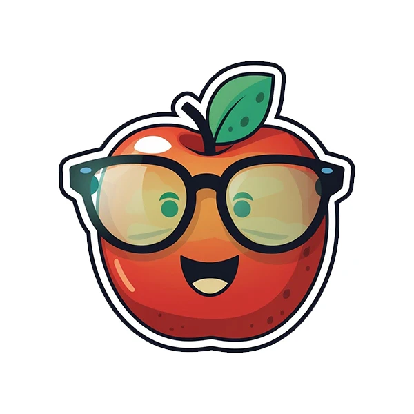 استیکر پارچه و لباس پاد آفرین طرح کارتونی سیب کد 5445