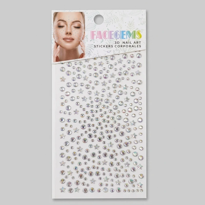 نگین صورت مدل ستاره و نگین چسبی بسته 300 عددی