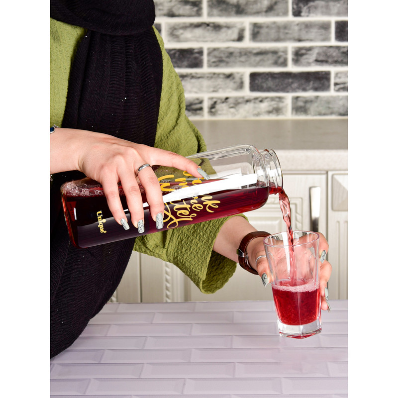 بطری شیشه ای یونیک طرح drink move کد 3050 بطری شیشه ای یونیک طرح drink move کد 3050