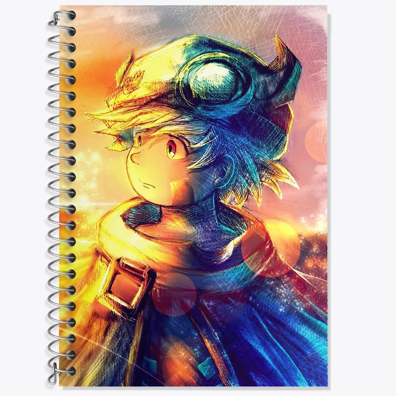 دفتر زبان 50 برگ خندالو مدل دو خط طرح ریگ انیمه ساخته شده در پرتگاه Made in Abyss کد 22106