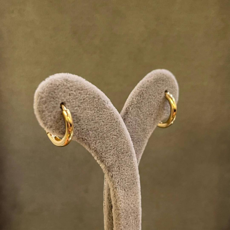 گوشواره حلقه ای طلا 18 عیار زنانه الی گالری مدل  رینگ ساده - 3