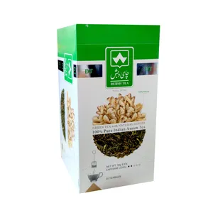 چای کیسه ای سبز و زنجبیل دبش بسته 20 عددی