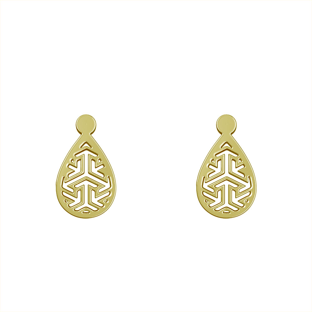 گوشواره طلا 18 عیار زنانه مدوپد مدل هندسی کد GA1-13863